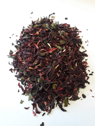 Hibiscus flowers, white tea, hibiscus white tea